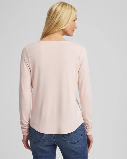 Chico's Women | Cowlneck Long-Sleeved Tee ROSE SMOKE