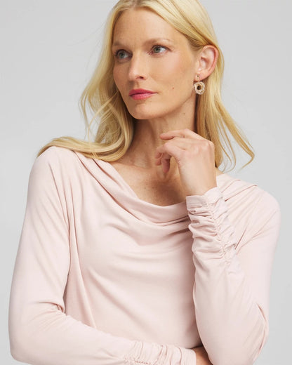 Chico's Women | Cowlneck Long-Sleeved Tee ROSE SMOKE
