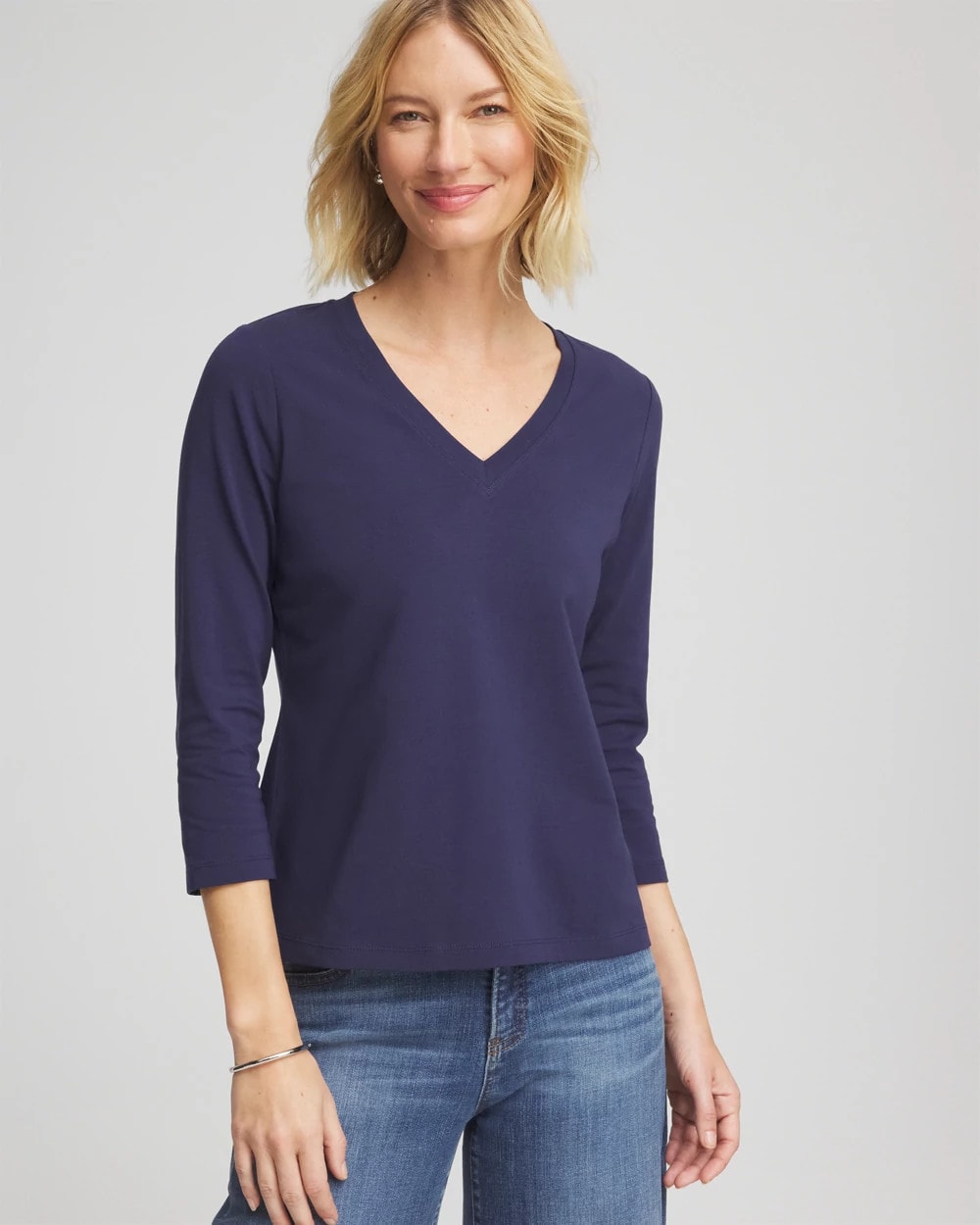 Chico's Women | 3/4 Sleeve Perfect Tee PASSPORT BLUE