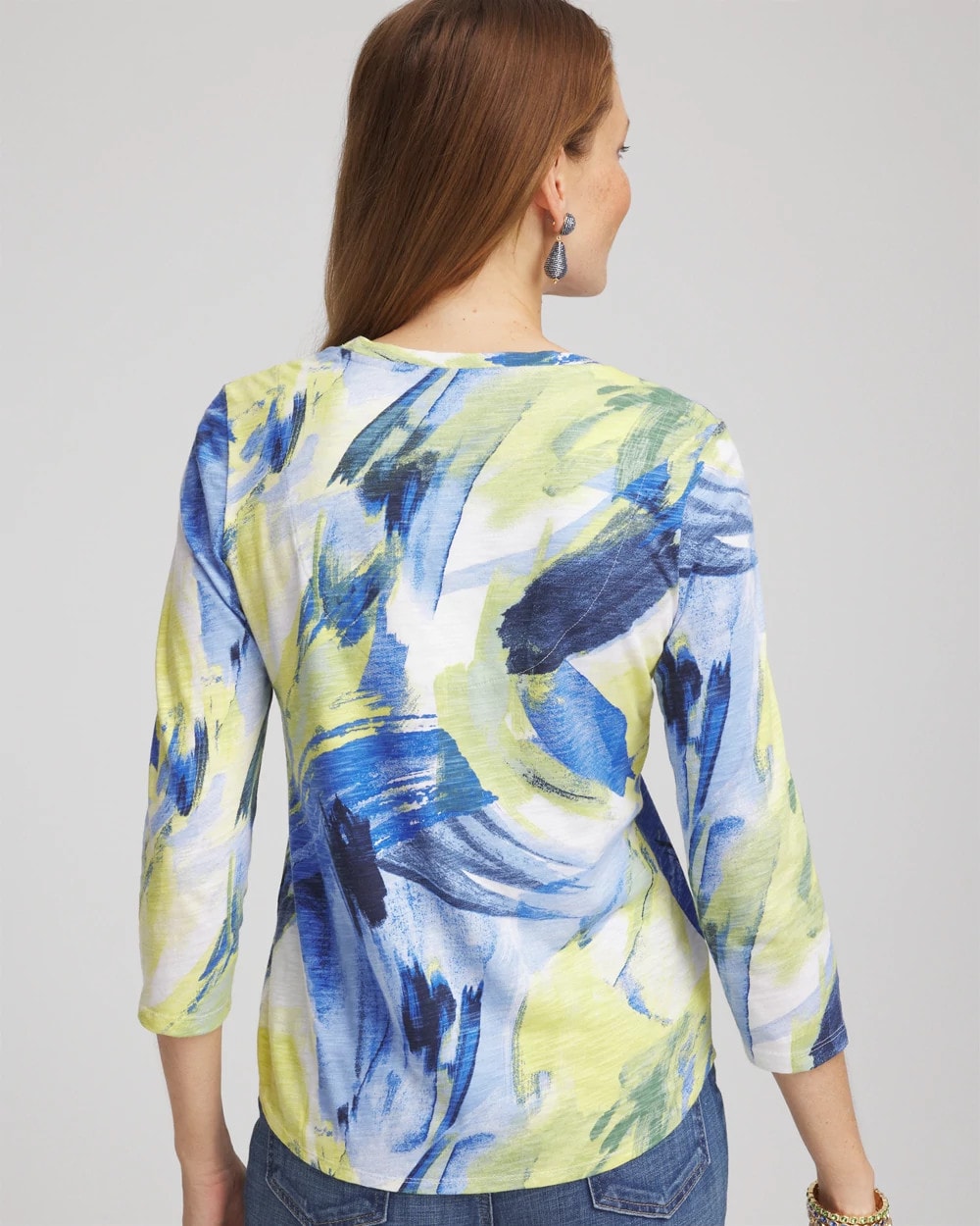 Chico's Women | Slub 3/4 Sleeve Tee ALABASTER