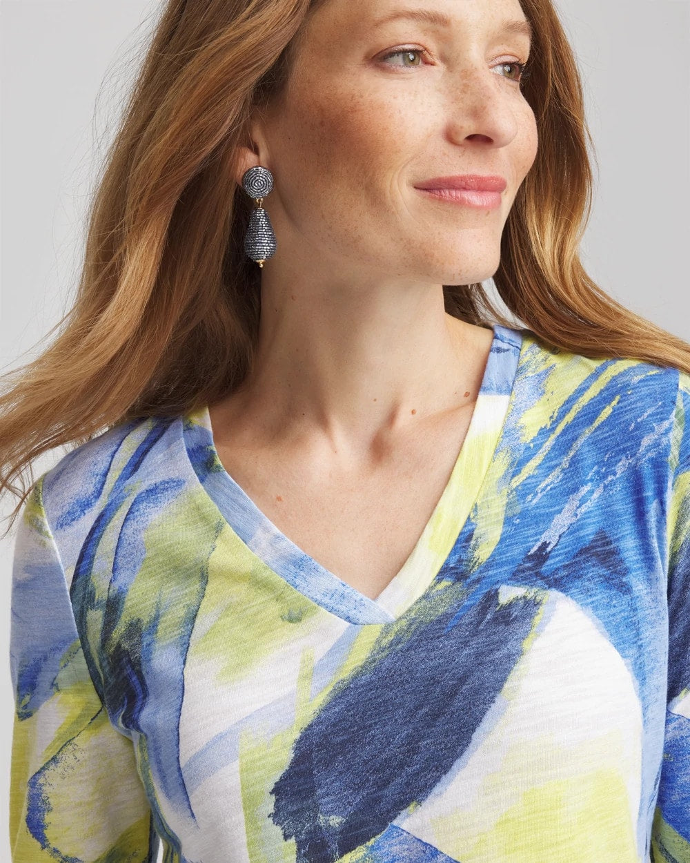 Chico's Women | Slub 3/4 Sleeve Tee ALABASTER