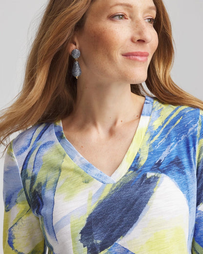 Chico's Women | Slub 3/4 Sleeve Tee ALABASTER