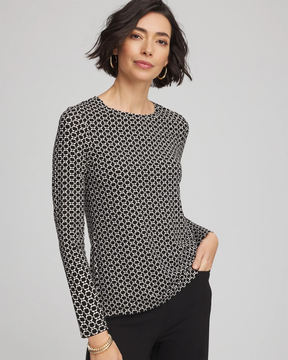 Chico's Women | Touch of Cool™ Crewneck Layering Tee BLACK