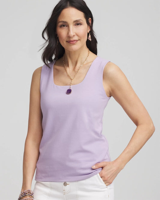 Chico's Women | Contour Cotton™ Square Neck Tank GENTLE LAVENDER