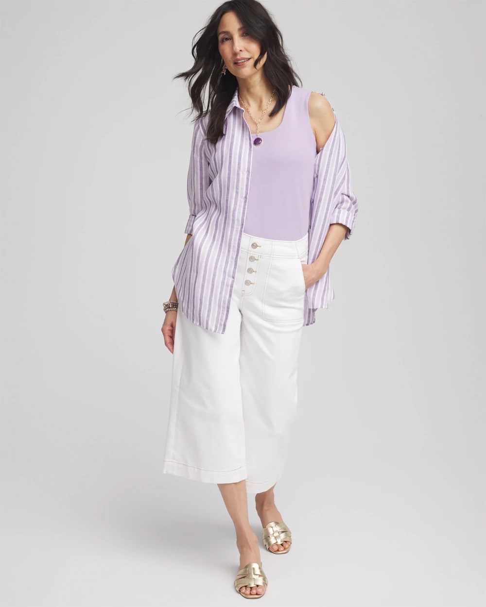 Chico's Women | Contour Cotton™ Square Neck Tank GENTLE LAVENDER