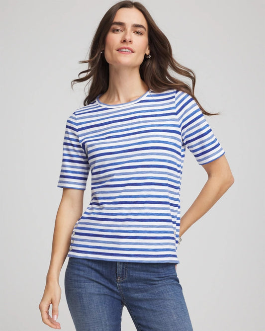 Chico's Women | Slub Short Sleeve Tee BLUE PEARL