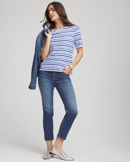 Chico's Women | Slub Short Sleeve Tee BLUE PEARL