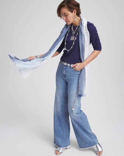 Chico's Women | Ruched Sleeve Knit Tee PASSPORT BLUE