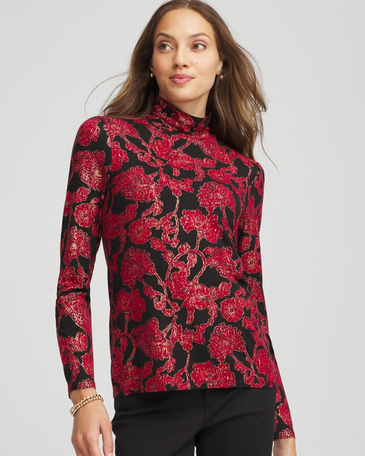 Chico's Women | Touch of Cool™ Mockneck Layering Tee CARMINE RED