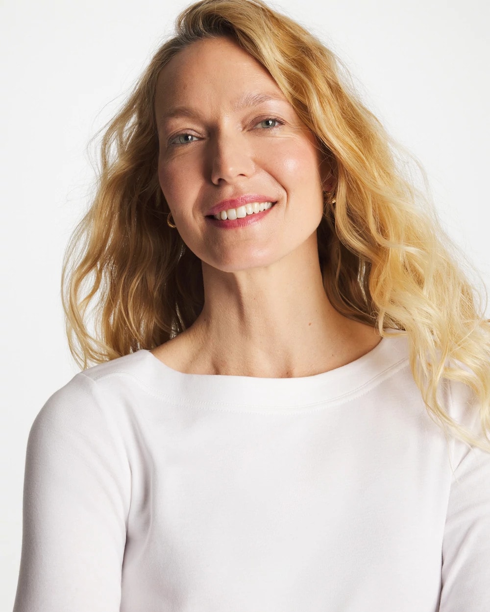Chico's Women | Pima 3/4 Sleeve Tee ALABASTER