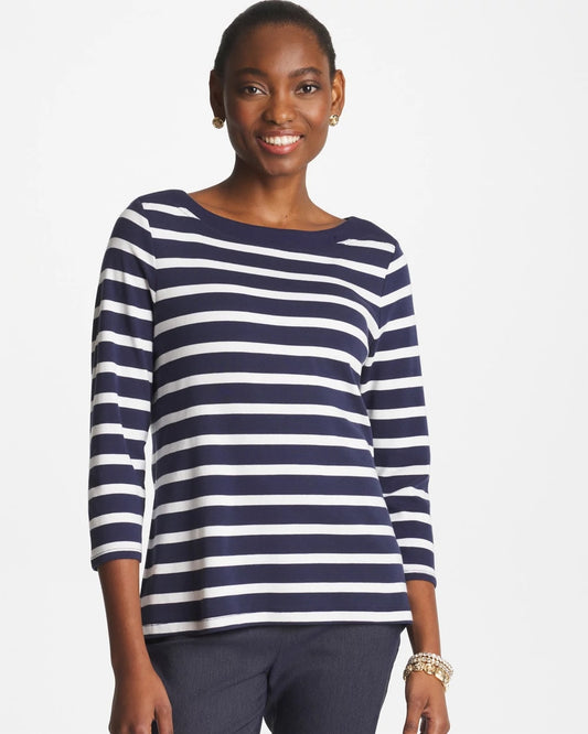 Chico's Women | Pima 3/4 Sleeve Tee PASSPORT BLUE