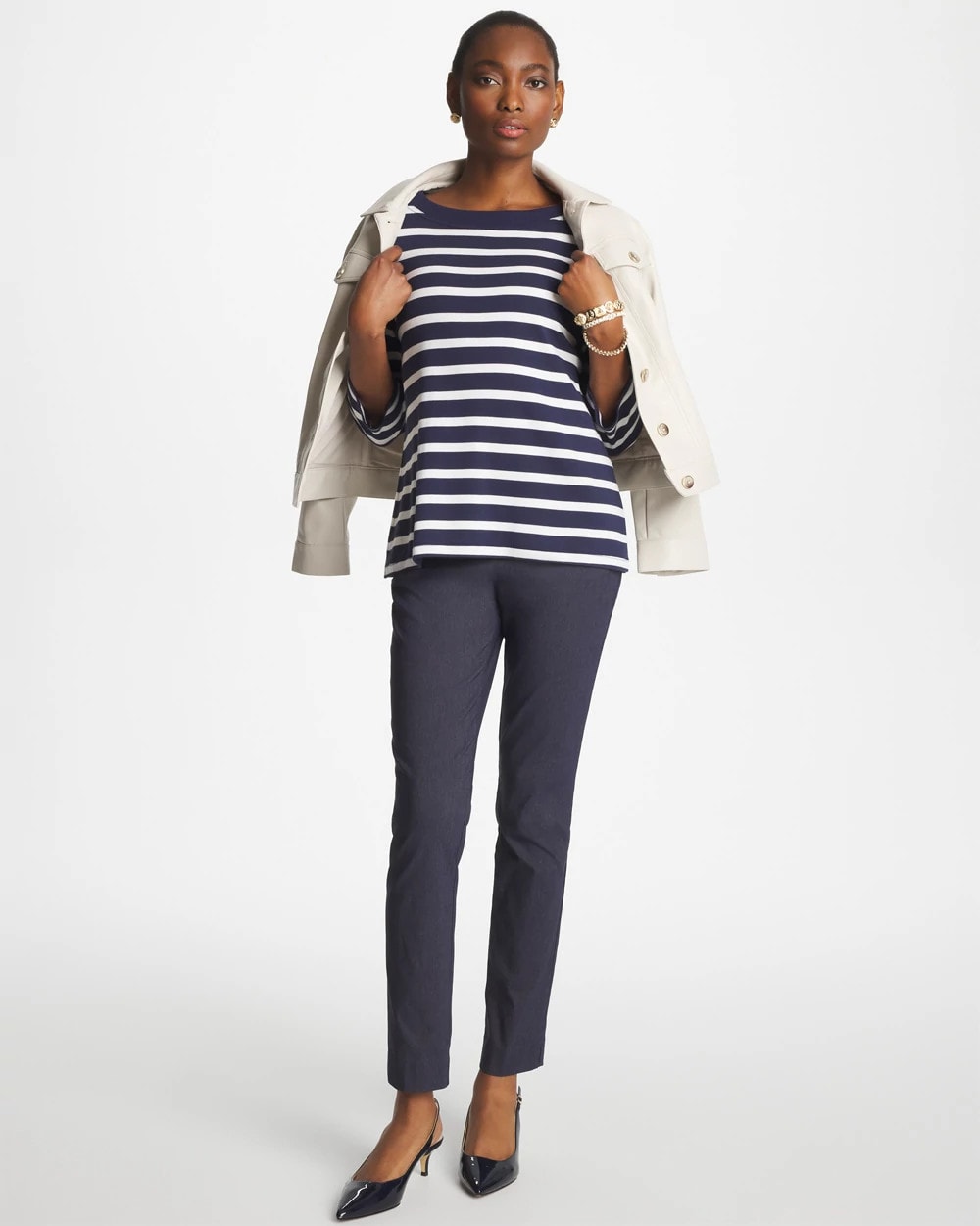 Chico's Women | Pima 3/4 Sleeve Tee PASSPORT BLUE