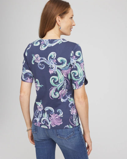 Chico's Women | Tulip Sleeve Pima Tee TEAL SHADOW
