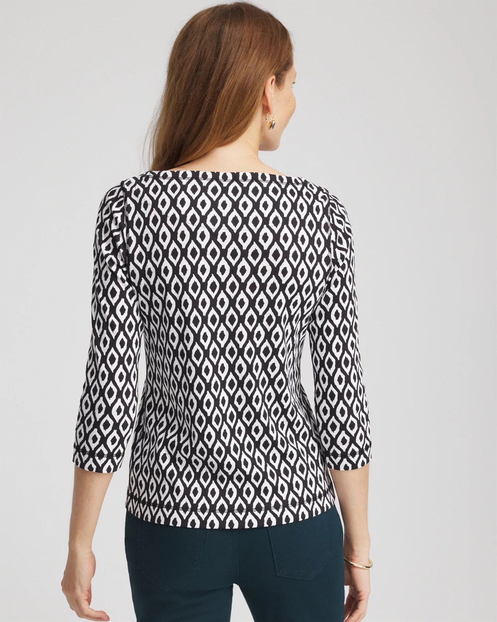 Chico's Women | Pima 3/4 Sleeve Tee BLACK