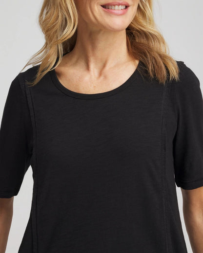 Chico's Women | Slub Paneled Elbow Tee BLACK