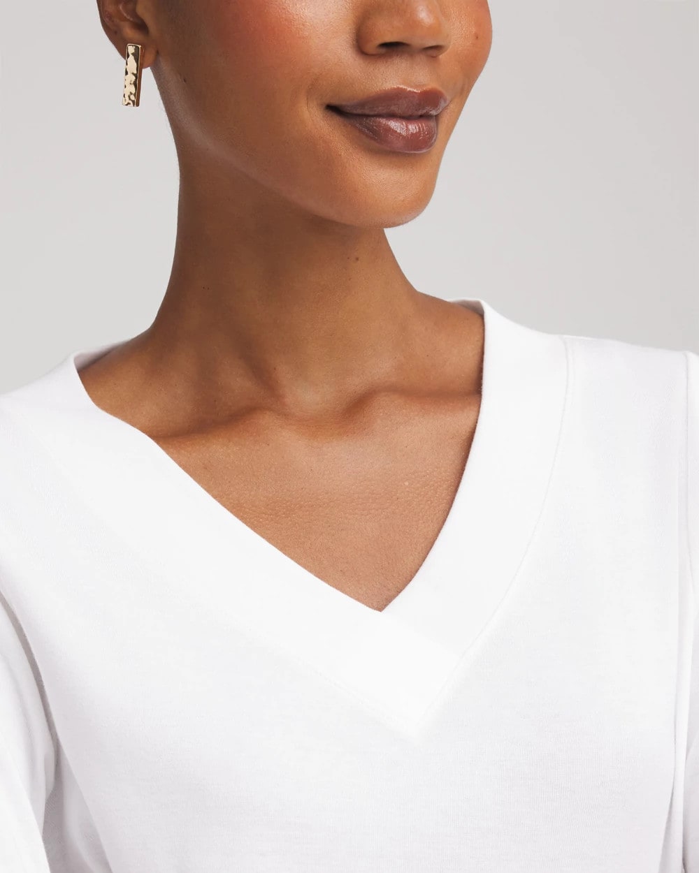 Chico's Women | Short Pima 3/4 Sleeve Tee ALABASTER