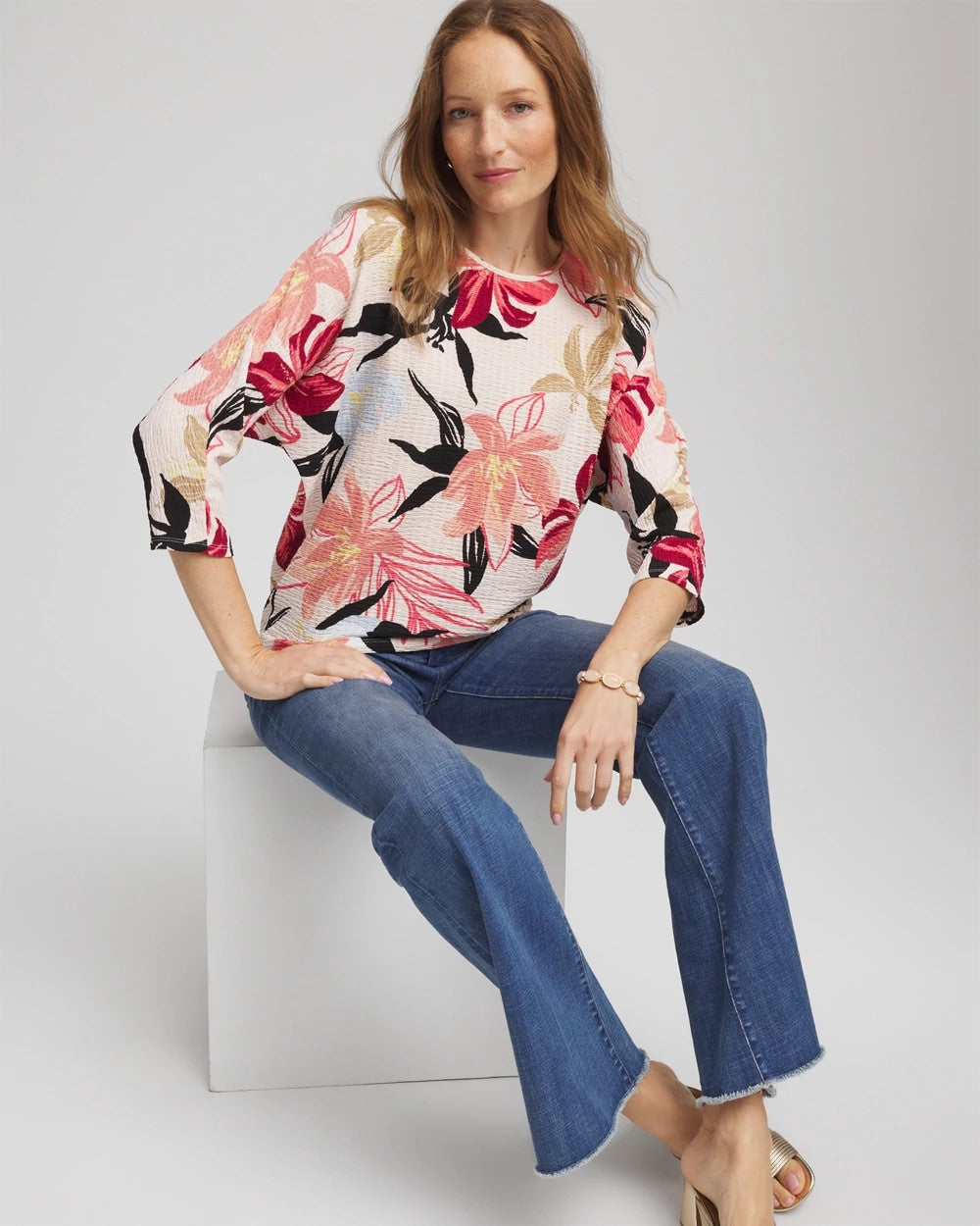 Chico's Women | Textured Tapered Dolman Top FOLKLORIC RED