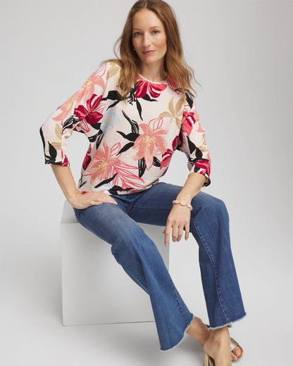 Chico's Women | Textured Tapered Dolman Top FOLKLORIC RED