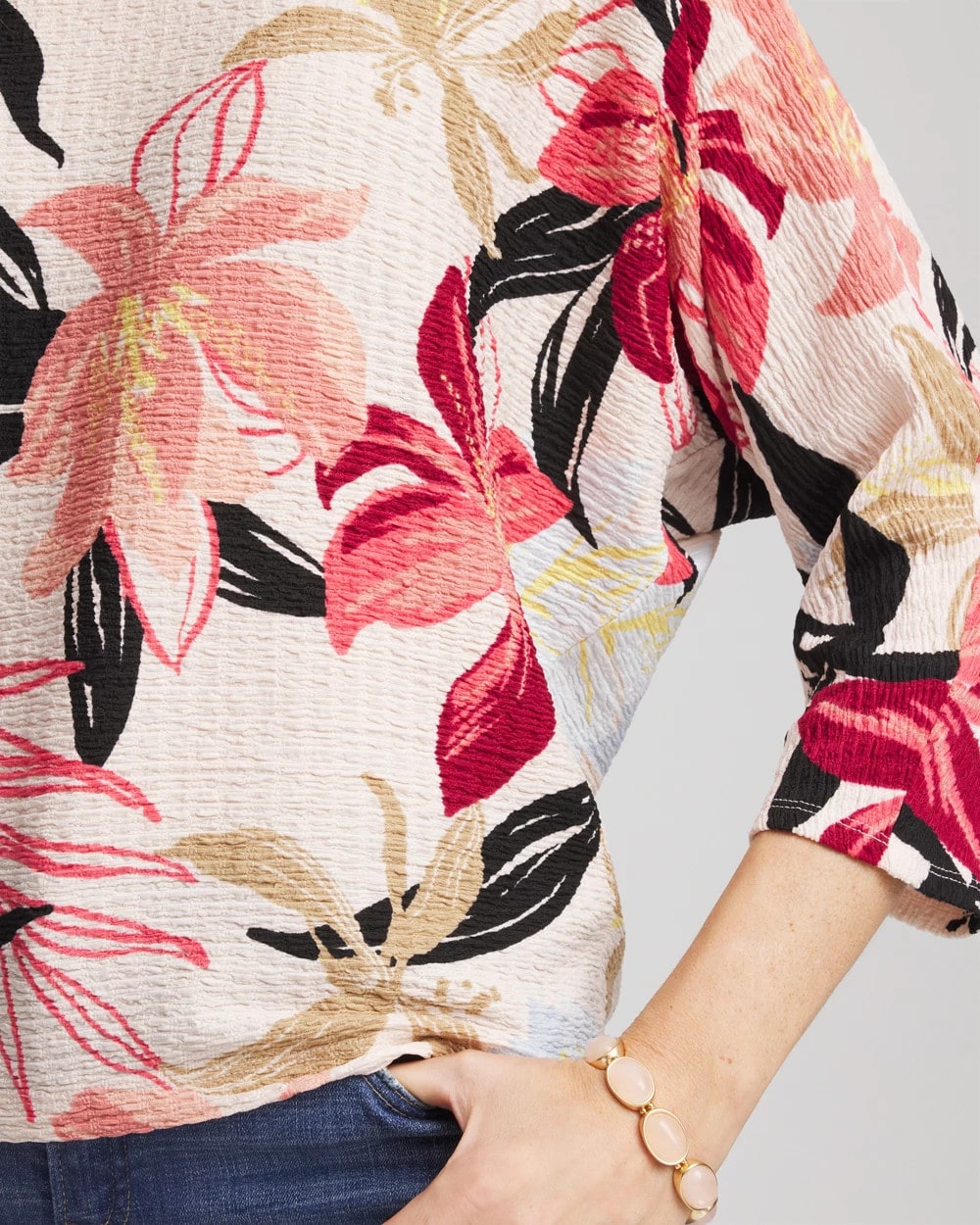 Chico's Women | Textured Tapered Dolman Top FOLKLORIC RED