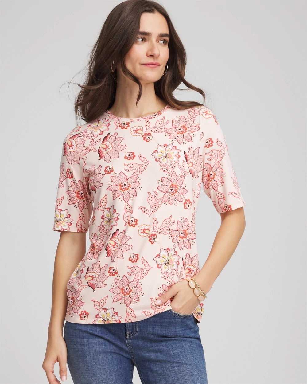 Chico's Women | Elbow Sleeve Tee SIESTA ROSE