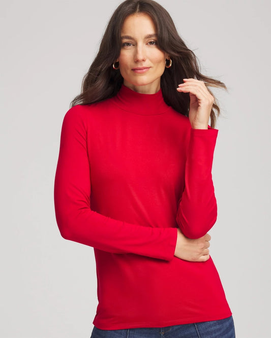 Chico's Women | Touch of Cool™ Mockneck Layering Tee CARMINE RED