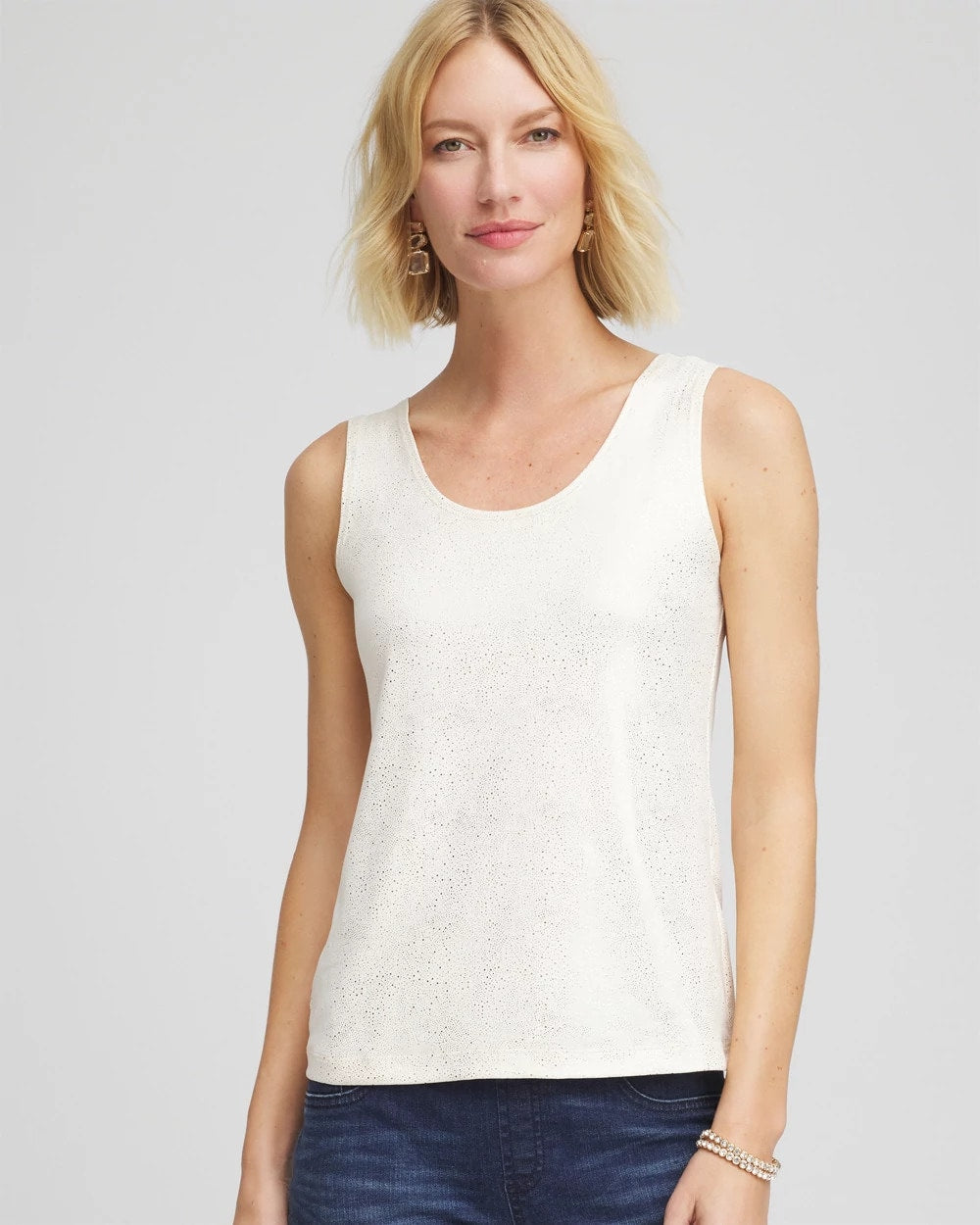 Chico's Women | Foiled Microfiber Tank ENGLISH CREAM