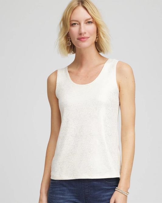 Chico's Women | Foiled Microfiber Tank ENGLISH CREAM
