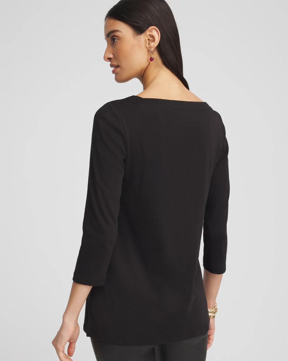 Chico's Women | Pima Cotton Square-Neck Tunic BLACK