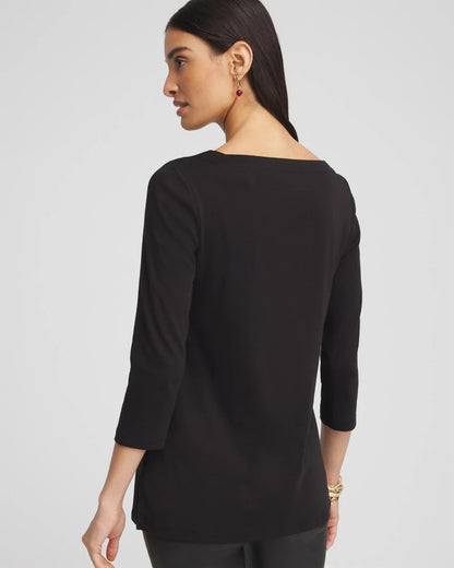 Chico's Women | Pima Cotton Square-Neck Tunic BLACK