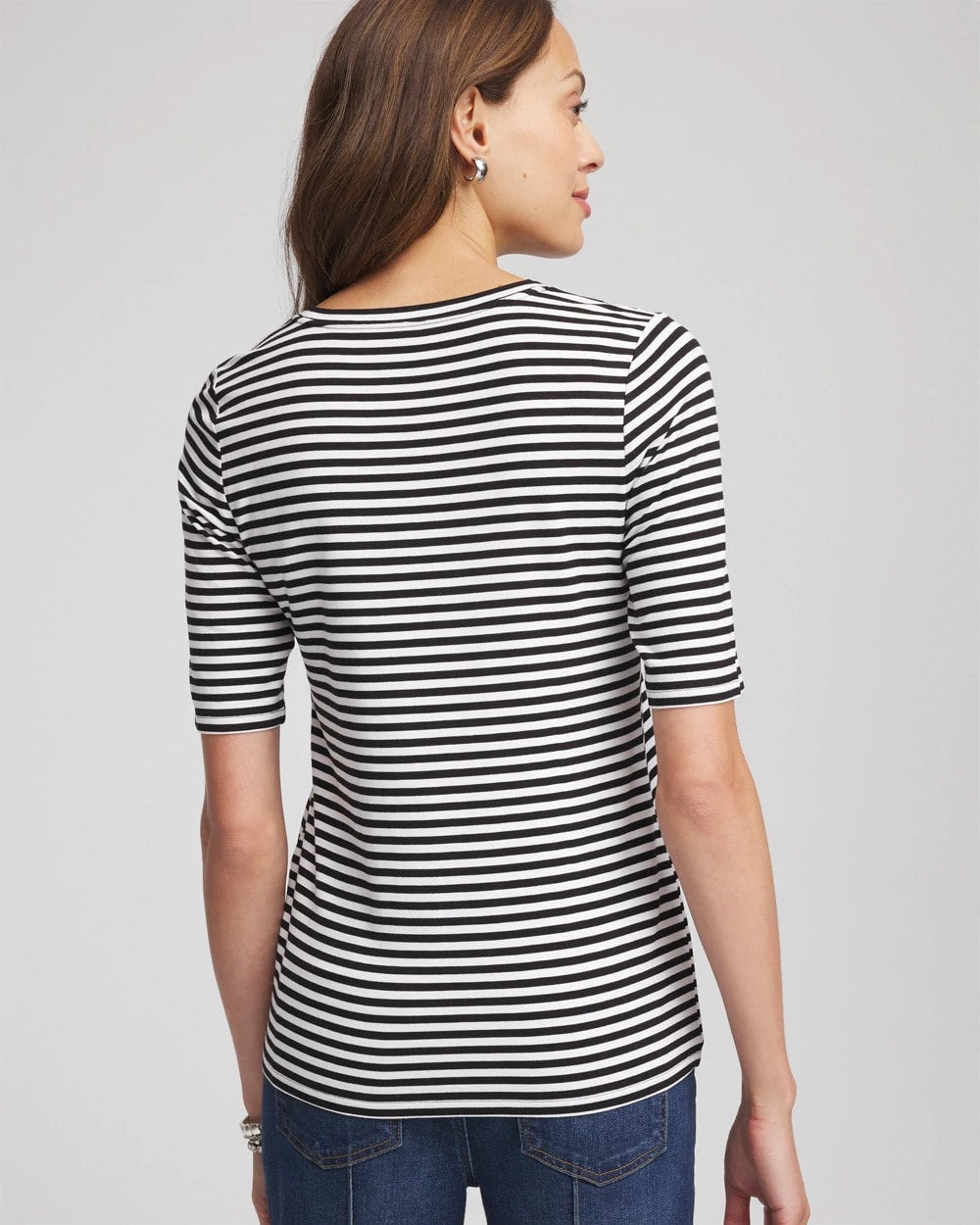 Chico's Women | Touch of Cool™ Elbow-Sleeve Tee BLACK