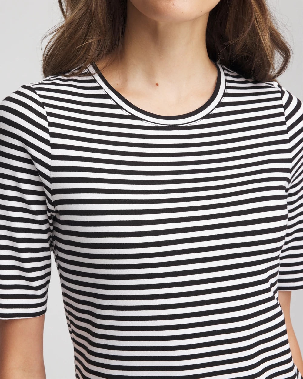 Chico's Women | Touch of Cool™ Elbow-Sleeve Tee BLACK