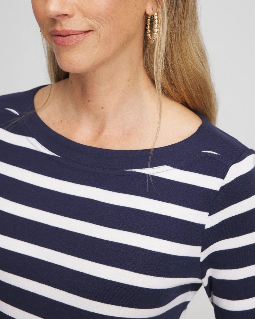 Chico's Women | Stretch Cotton Boatneck Tunic PASSPORT BLUE
