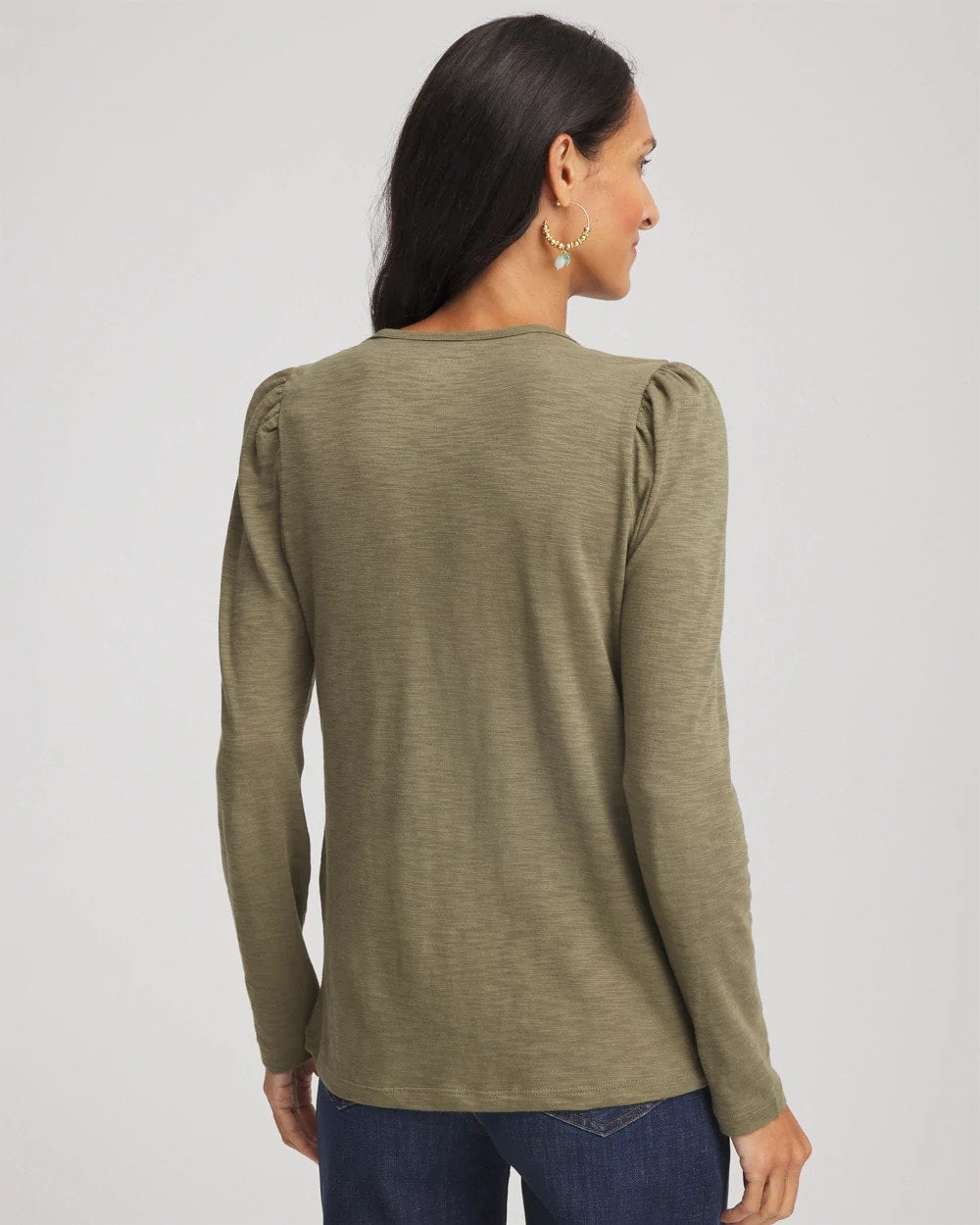 Chico's Women | Slub Puff-Sleeve Tee NETTLE LEAF