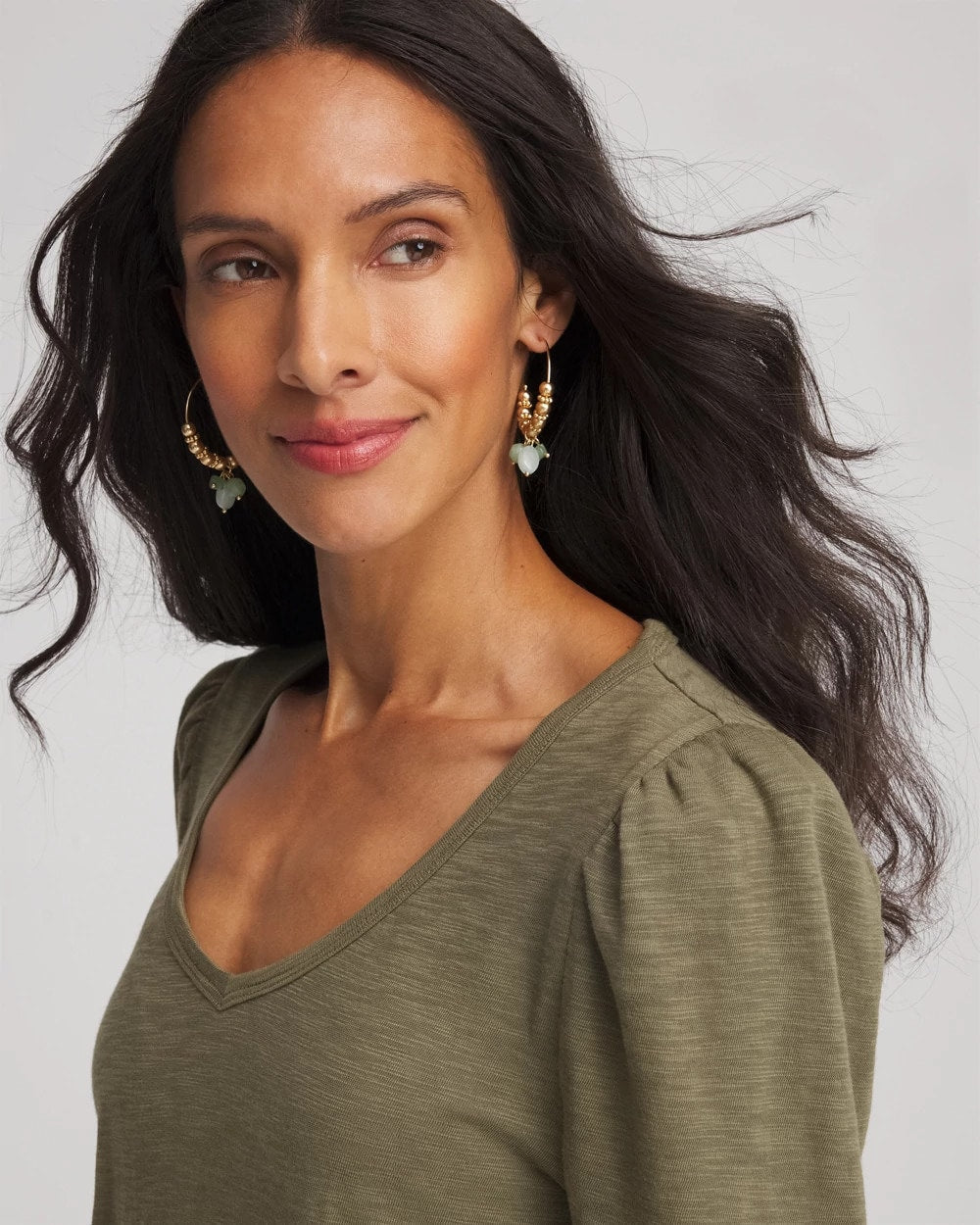 Chico's Women | Slub Puff-Sleeve Tee NETTLE LEAF