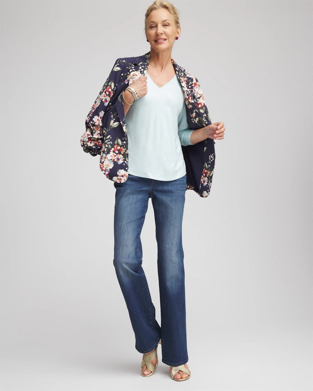Chico's Women | Foiled Touch of Cool™ Layering Tee BLUE MENTHE