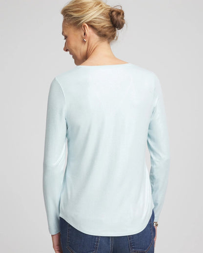 Chico's Women | Foiled Touch of Cool™ Layering Tee BLUE MENTHE