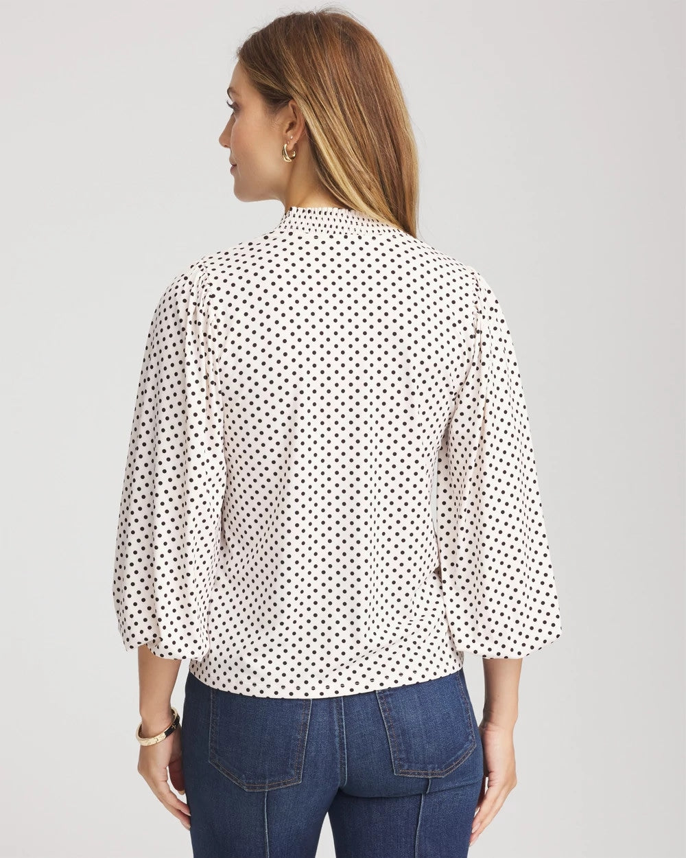Chico's Women | Bubble-Sleeve Smocked Top ENGLISH CREAM