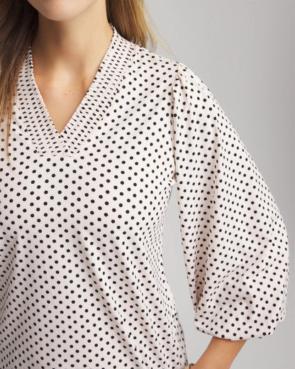 Chico's Women | Bubble-Sleeve Smocked Top ENGLISH CREAM