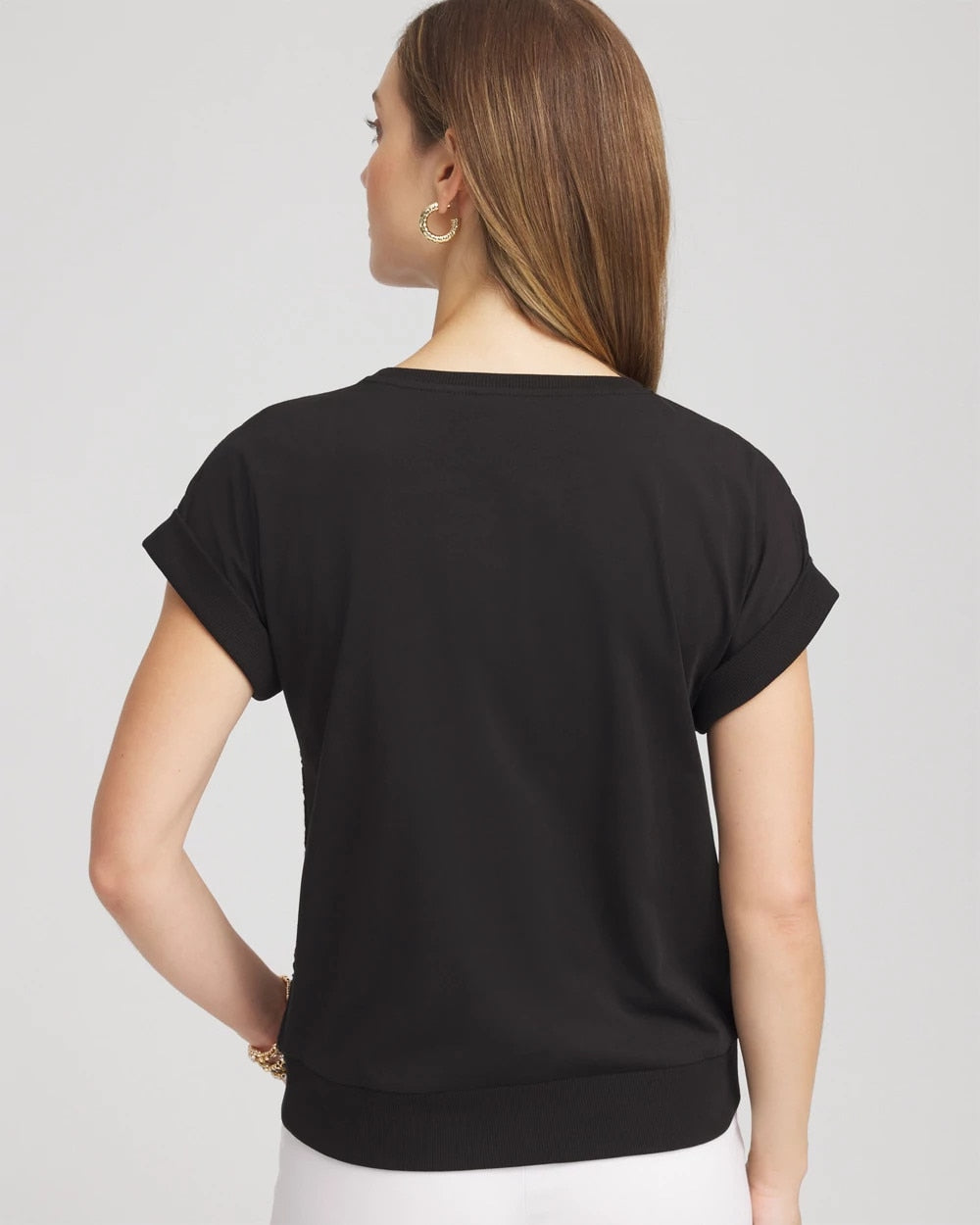 Chico's Women | Crocheted Cotton-Blend Shirt BLACK