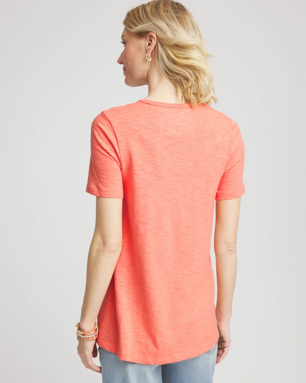 Chico's Women | Slub V-Neck Tee SUNSET PEACH