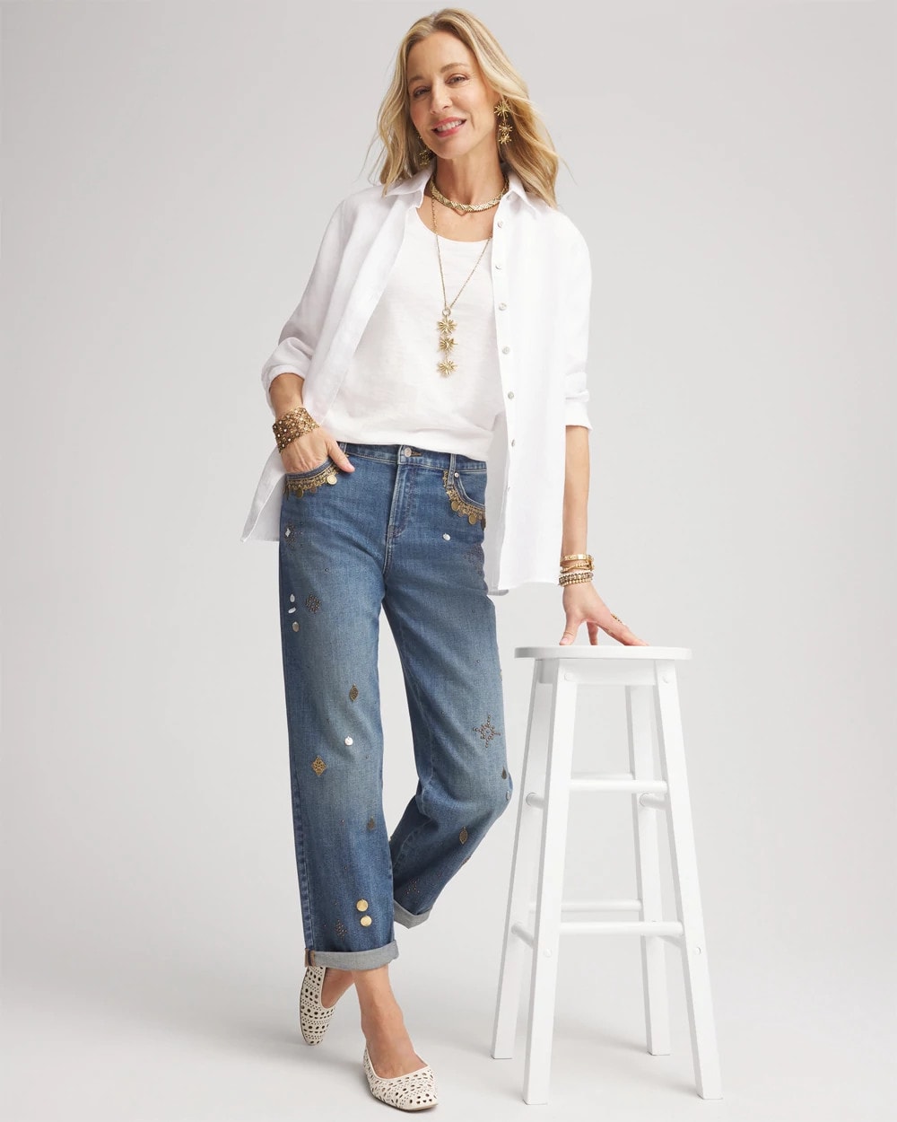Chico's Women | Slub Scoop Neck Tee ALABASTER
