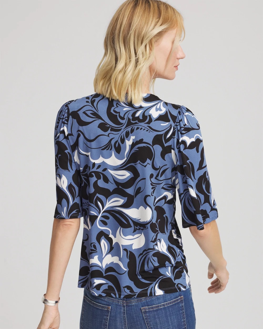 Chico's Women | Stretch-Knit Flutter-Sleeve Tee BLUE LOTUS