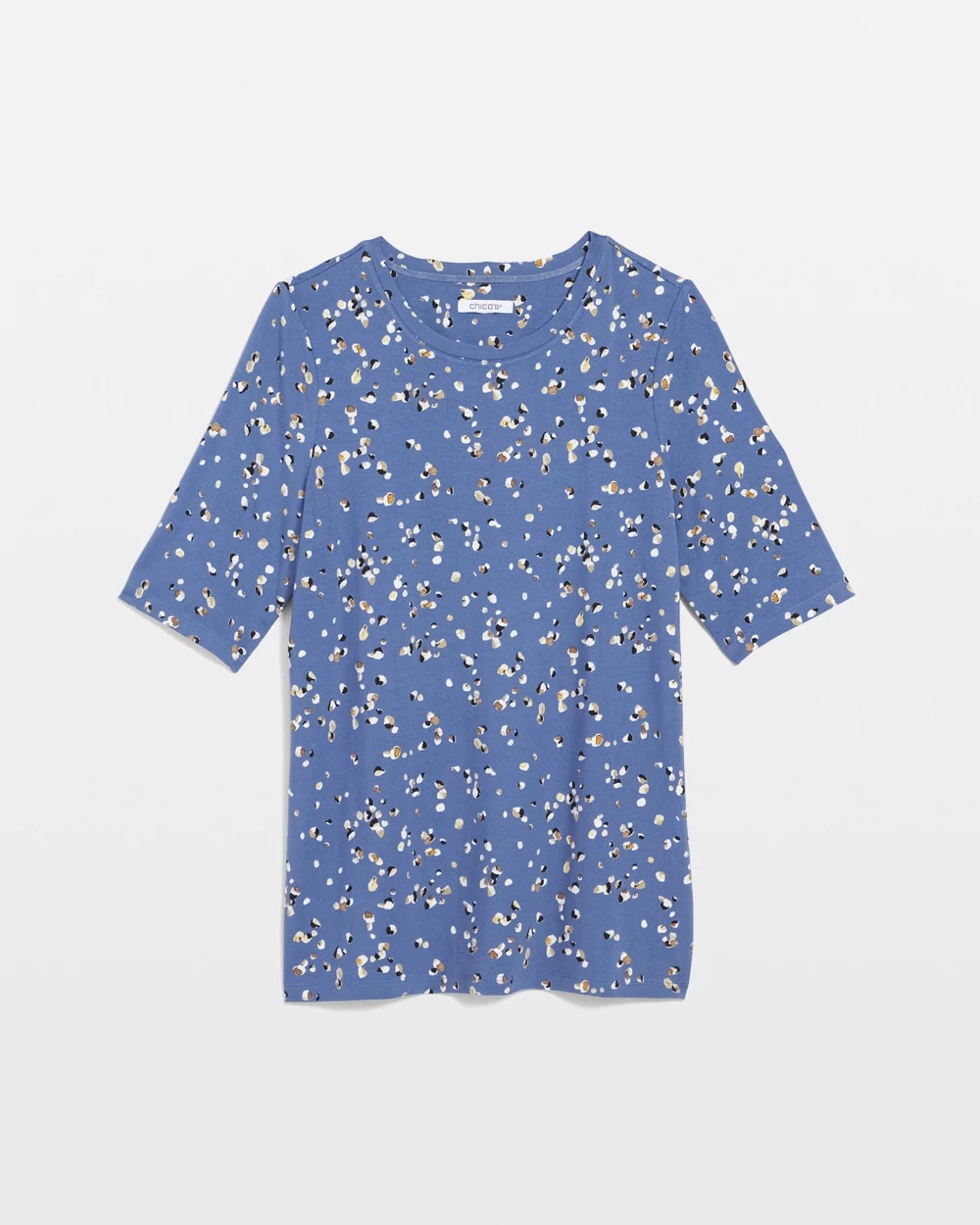 Chico's Women | Printed Elbow Sleeve Tee BLUE LOTUS