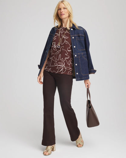 Chico's Women | Touch of Cool™ Elbow-Sleeve Perfect Tee CACAO