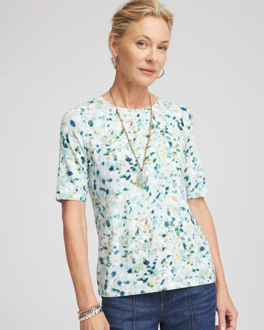 Chico's Women | Touch of Cool™ Elbow-Sleeve Perfect Tee BLUE MENTHE
