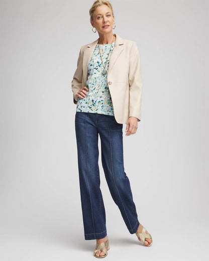 Chico's Women | Touch of Cool™ Elbow-Sleeve Perfect Tee BLUE MENTHE