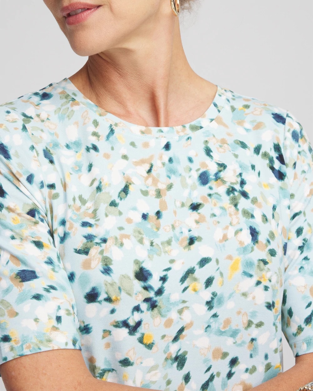 Chico's Women | Touch of Cool™ Elbow-Sleeve Perfect Tee BLUE MENTHE