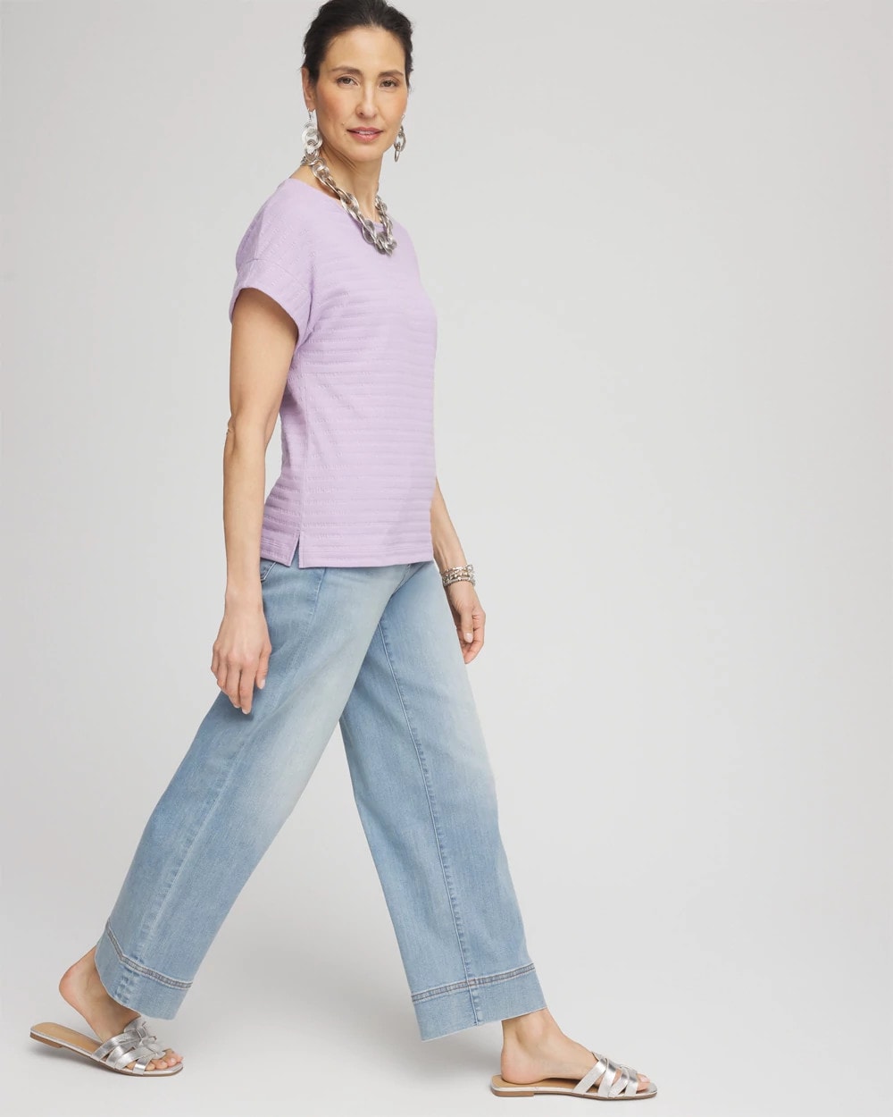 Chico's Women | Cap Sleeve Textured Tee GENTLE LAVENDER