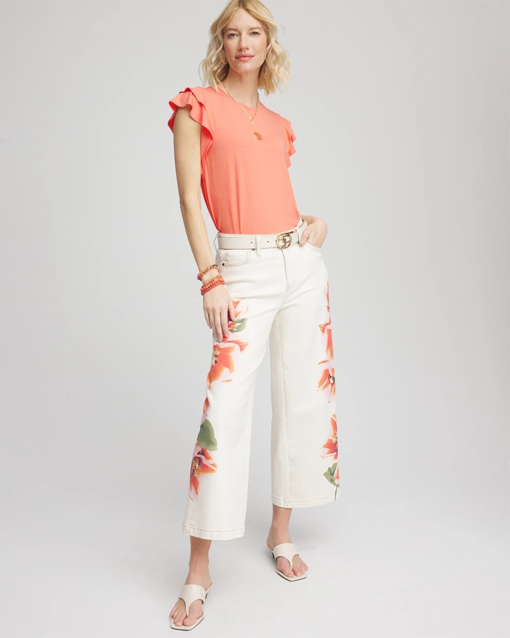 Chico's Women | Touch of Cool™ Flutter Sleeve Tee SUNSET PEACH