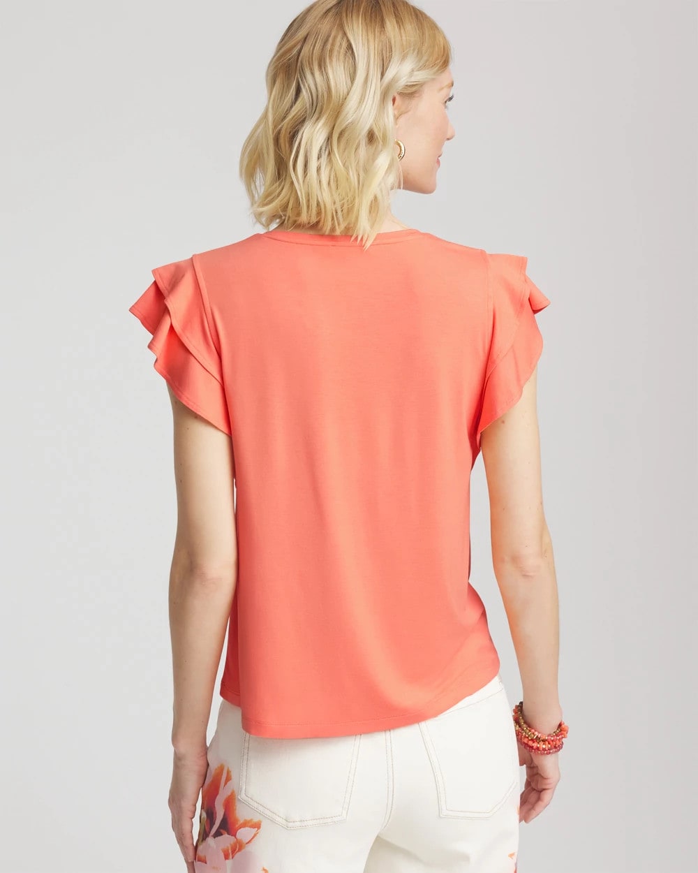 Chico's Women | Touch of Cool™ Flutter Sleeve Tee SUNSET PEACH